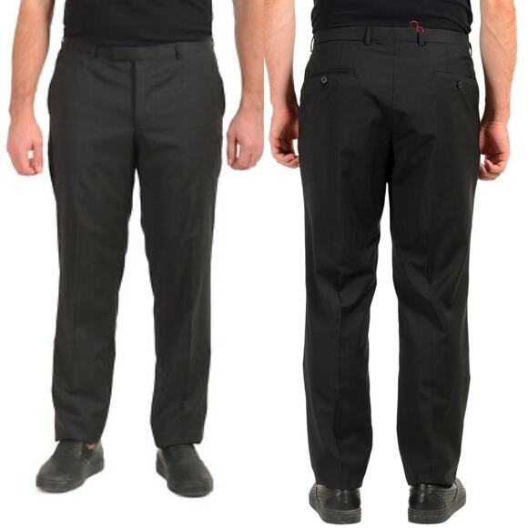 Hugo Boss C-Shark1 100% Wool Dress Pants Mens US 34R Black - Picture 1 of 6